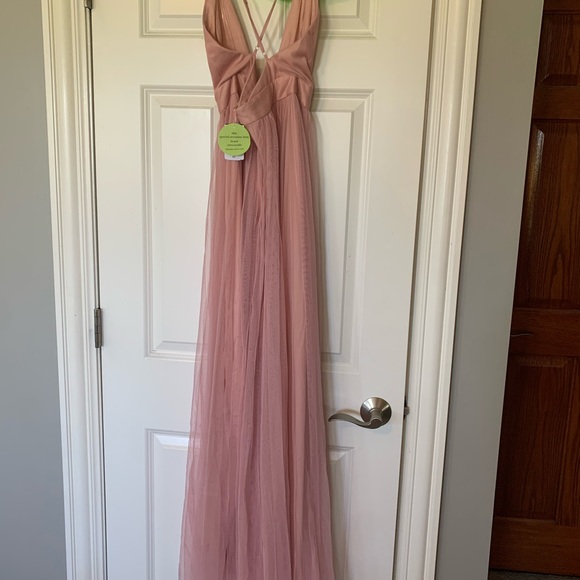Mauve long open back dress - Picture 3 of 6
